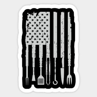 BBQ Smoker Grilling Pitmaster Barbecue American Flag Sticker